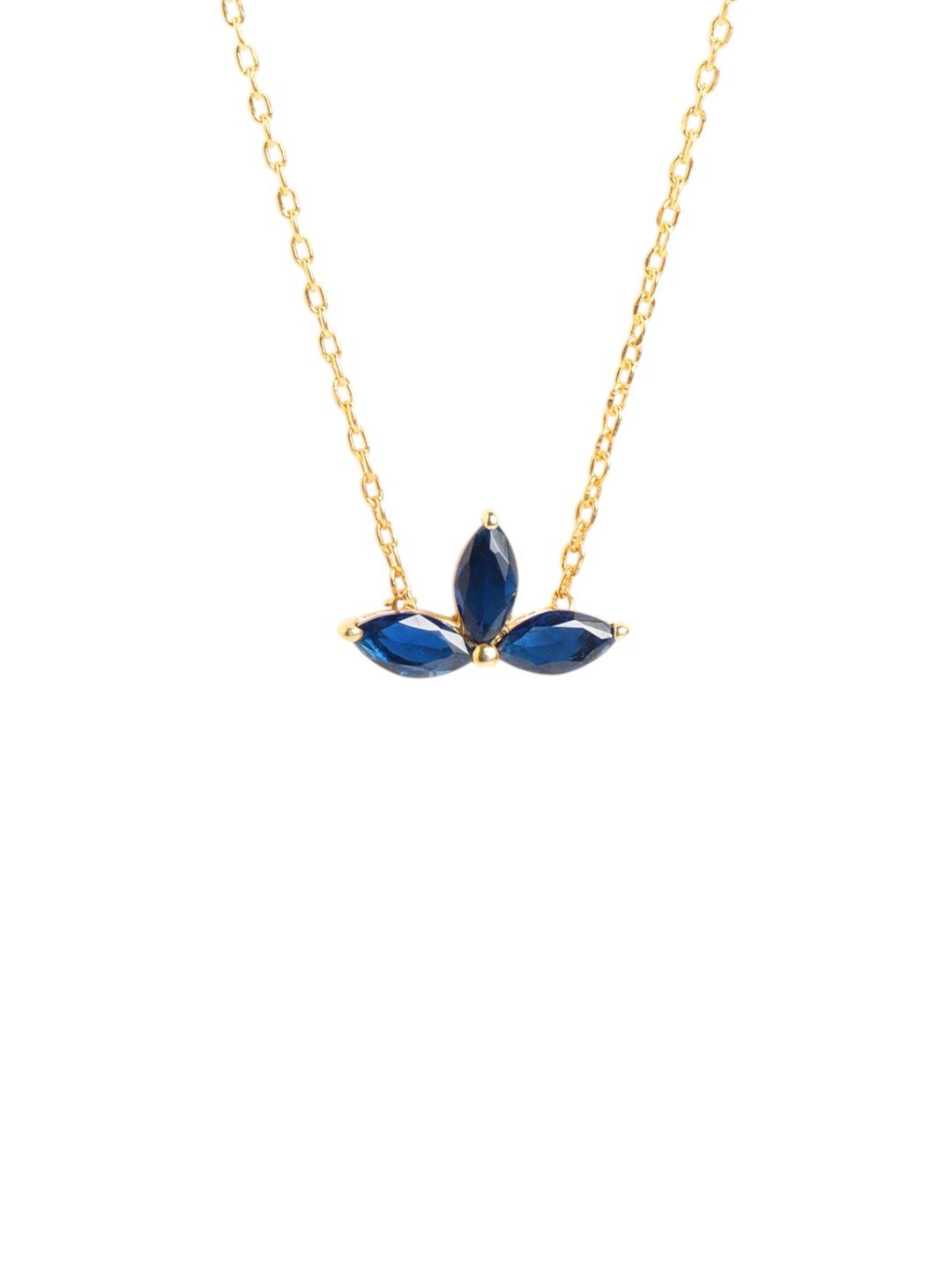 Noir Navy Pendant Chain (Pure Silver) - Gold